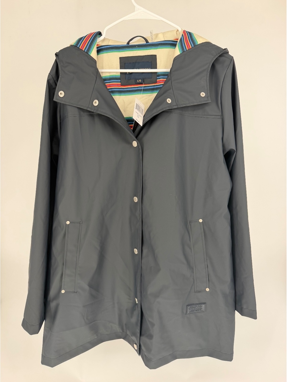 Pendleton Navy Raincoat Jacket Large with Striped Lining